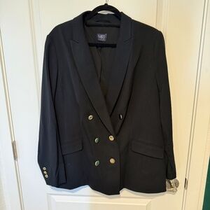 M&S Double Breasted Blazer - Black Sz UK20 US16